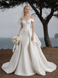Load image into Gallery viewer, Ivory Elegant Bridal Gown with Statement Skirt, Wedding Dress for Wedding Reception