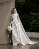 Load image into Gallery viewer, Ivory Classic Bridal Gown with Statement Skirt, Wedding Dress for Wedding Reception
