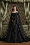 Load image into Gallery viewer, Black Statement Bridal Gown with Formal Bridal Look, Wedding Dress for Formal Ceremony