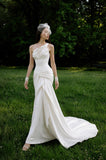 Load image into Gallery viewer, Ivory Refined Bridal Gown with Graceful Draping, Wedding Dress for Wedding Reception