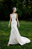 Load image into Gallery viewer, Ivory Refined Bridal Gown with Graceful Draping, Wedding Dress for Wedding Reception