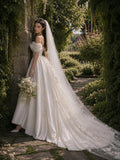 Load image into Gallery viewer, Ivory Classic Bridal Gown with Graceful Draping, Wedding Dress for Wedding Reception