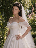 Load image into Gallery viewer, Ivory Classic Bridal Gown with Graceful Draping, Wedding Dress for Wedding Reception