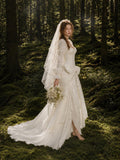 Load image into Gallery viewer, Ivory Statement Bridal Gown with Graceful Draping, Wedding Dress for Wedding Reception