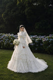 Load image into Gallery viewer, Ivory Classic Bridal Gown with Ceremony Style, Wedding Dress for Wedding Reception