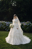 Load image into Gallery viewer, Ivory Classic Bridal Gown with Ceremony Style, Wedding Dress for Wedding Reception