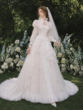 Load image into Gallery viewer, Ivory Statement Bridal Gown with Ceremony Style, Wedding Dress for Wedding Reception