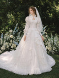 Load image into Gallery viewer, Ivory Statement Bridal Gown with Ceremony Style, Wedding Dress for Wedding Reception