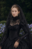 Load image into Gallery viewer, Black Dramatic Bridal Gown with Full-Length Silhouette, Wedding Dress for Garden Wedding