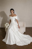 Load image into Gallery viewer, Ivory Romantic Bridal Gown with Statement Skirt, Wedding Dress for Elegant Celebration