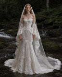 Load image into Gallery viewer, Ivory Refined Bridal Gown with Statement Skirt, Wedding Dress for Elegant Celebration