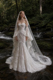 Load image into Gallery viewer, Ivory Refined Bridal Gown with Statement Skirt, Wedding Dress for Elegant Celebration