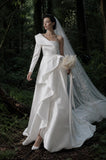 Load image into Gallery viewer, Ivory Classic Bridal Gown with Statement Skirt, Wedding Dress for Elegant Celebration