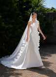 Load image into Gallery viewer, Ivory Graceful Bridal Gown with Statement Skirt, Wedding Dress for Elegant Celebration