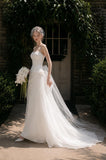 Load image into Gallery viewer, Ivory Elegant Bridal Gown with Graceful Draping, Wedding Dress for Elegant Celebration