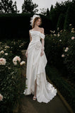 Load image into Gallery viewer, Ivory Refined Bridal Gown with Graceful Draping, Wedding Dress for Elegant Celebration