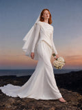 Load image into Gallery viewer, Ivory Classic Bridal Gown with Graceful Draping, Wedding Dress for Elegant Celebration