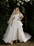 Load image into Gallery viewer, Ivory Graceful Bridal Gown with Graceful Draping, Wedding Dress for Elegant Celebration