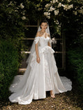 Load image into Gallery viewer, Ivory Graceful Bridal Gown with Graceful Draping, Wedding Dress for Elegant Celebration