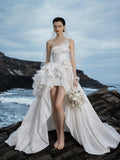 Load image into Gallery viewer, Ivory Statement Bridal Gown with Graceful Draping, Wedding Dress for Elegant Celebration