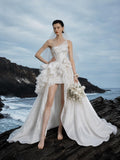 Load image into Gallery viewer, Ivory Statement Bridal Gown with Graceful Draping, Wedding Dress for Elegant Celebration