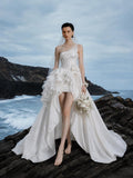 Load image into Gallery viewer, Ivory Statement Bridal Gown with Graceful Draping, Wedding Dress for Elegant Celebration