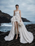 Load image into Gallery viewer, Ivory Statement Bridal Gown with Graceful Draping, Wedding Dress for Elegant Celebration