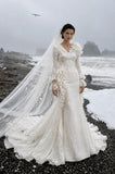 Load image into Gallery viewer, Ivory Refined Bridal Gown with Flowing Train, Wedding Dress for Formal Ceremony