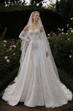 Load image into Gallery viewer, Ivory Refined Bridal Gown with Full-Length Silhouette, Wedding Dress for Formal Ceremony
