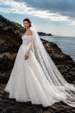 Load image into Gallery viewer, Ivory Romantic Bridal Gown with Statement Skirt, Wedding Dress for Formal Ceremony