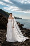 Load image into Gallery viewer, Ivory Romantic Bridal Gown with Statement Skirt, Wedding Dress for Formal Ceremony