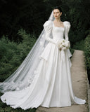 Load image into Gallery viewer, Ivory Elegant Bridal Gown with Statement Skirt, Wedding Dress for Formal Ceremony