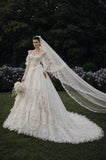 Load image into Gallery viewer, Ivory Classic Bridal Gown with Statement Skirt, Wedding Dress for Formal Ceremony