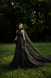 Load image into Gallery viewer, Black Statement Bridal Gown with Formal Bridal Look, Wedding Dress for Wedding Reception