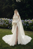 Load image into Gallery viewer, Ivory Romantic Bridal Gown with Graceful Draping, Wedding Dress for Formal Ceremony