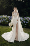 Load image into Gallery viewer, Ivory Romantic Bridal Gown with Graceful Draping, Wedding Dress for Formal Ceremony