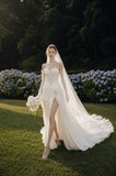 Load image into Gallery viewer, Ivory Romantic Bridal Gown with Graceful Draping, Wedding Dress for Formal Ceremony