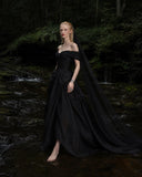 Load image into Gallery viewer, Black Statement Bridal Gown with Statement Skirt, Wedding Dress for Wedding Reception