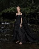 Load image into Gallery viewer, Black Statement Bridal Gown with Statement Skirt, Wedding Dress for Wedding Reception