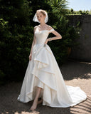 Load image into Gallery viewer, Ivory Graceful Bridal Gown with Graceful Draping, Wedding Dress for Formal Ceremony