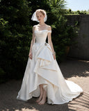 Load image into Gallery viewer, Ivory Graceful Bridal Gown with Graceful Draping, Wedding Dress for Formal Ceremony