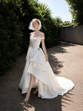 Load image into Gallery viewer, Ivory Graceful Bridal Gown with Graceful Draping, Wedding Dress for Formal Ceremony