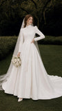 Load image into Gallery viewer, Ivory Statement Bridal Gown with Graceful Draping, Wedding Dress for Formal Ceremony