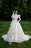Load image into Gallery viewer, Ivory Classic Bridal Gown with Flowing Train, Wedding Dress for Garden Wedding