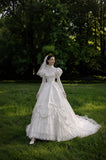 Load image into Gallery viewer, Ivory Classic Bridal Gown with Flowing Train, Wedding Dress for Garden Wedding