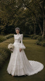 Load image into Gallery viewer, Ivory Romantic Bridal Gown with Full-Length Silhouette, Wedding Dress for Garden Wedding