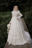 Load image into Gallery viewer, Ivory Refined Bridal Gown with Full-Length Silhouette, Wedding Dress for Garden Wedding