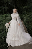 Load image into Gallery viewer, Ivory Refined Bridal Gown with Full-Length Silhouette, Wedding Dress for Garden Wedding