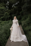 Load image into Gallery viewer, Ivory Refined Bridal Gown with Full-Length Silhouette, Wedding Dress for Garden Wedding