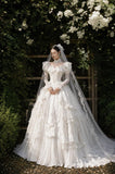 Load image into Gallery viewer, Ivory Statement Bridal Gown with Full-Length Silhouette, Wedding Dress for Garden Wedding